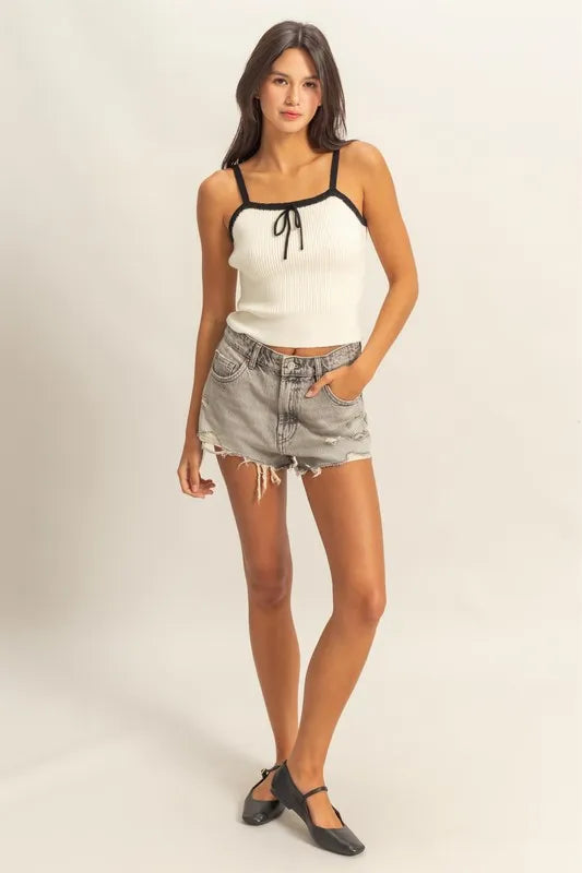 HYFVE Square Neck Ribbed Knit Cami